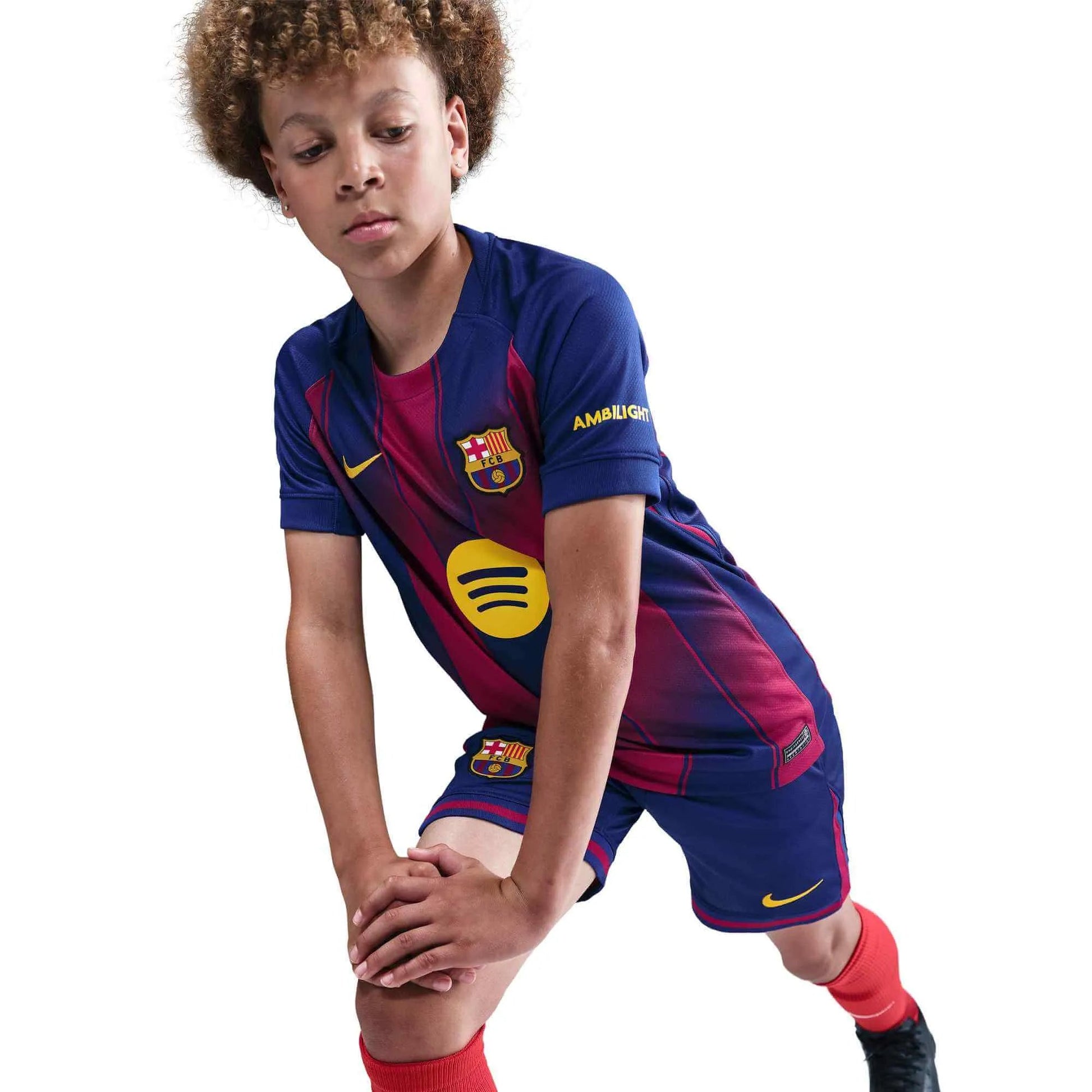 Nike 2025-26 Barcelona Youth Stadium Home Soccer Jersey (Detail 2)