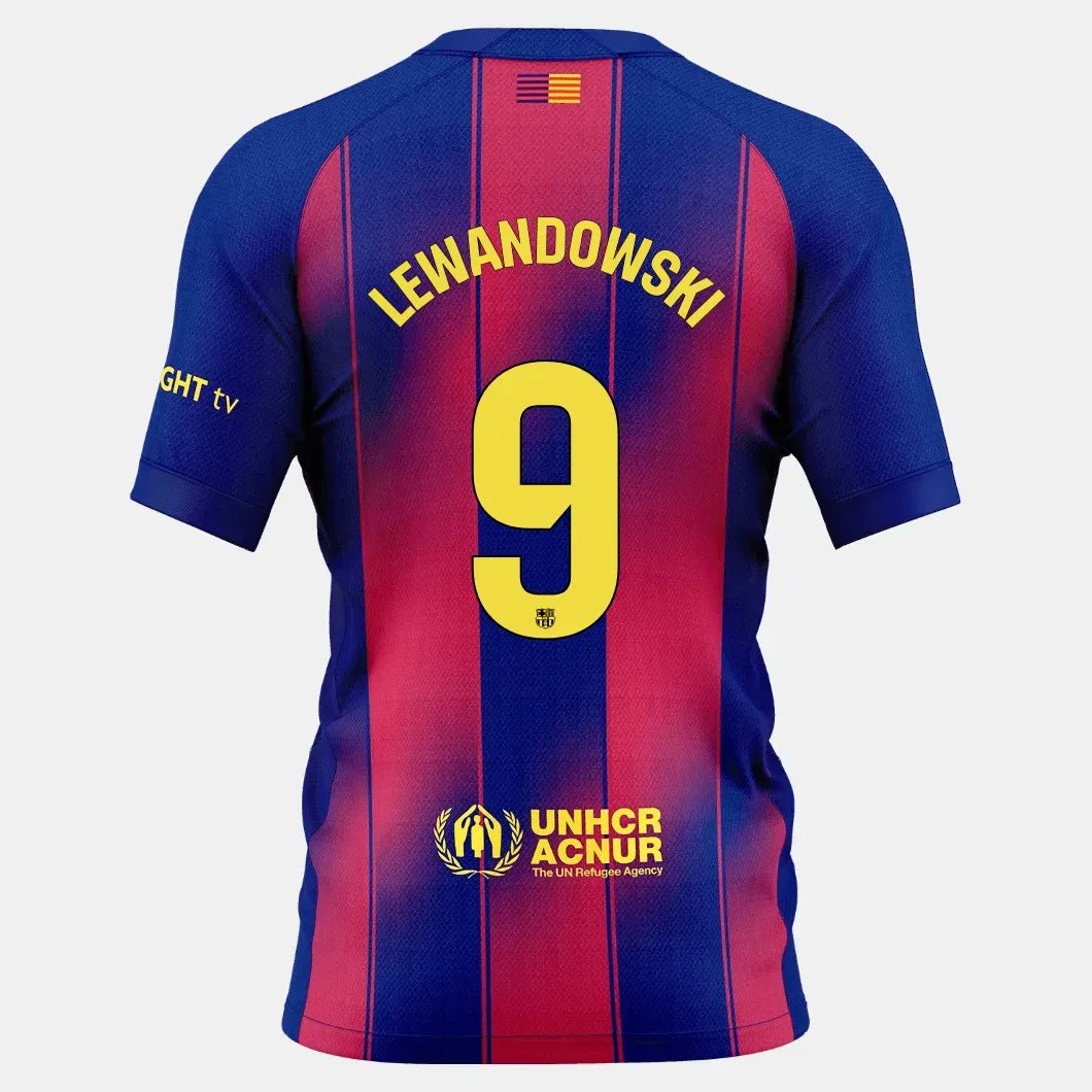 Nike 2025-26 Barcelona Men's Stadium Home Soccer Jersey (Lewandowski)