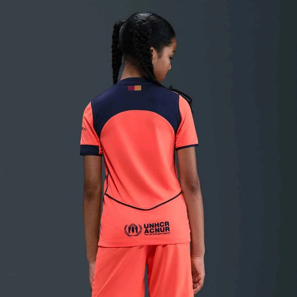 Nike 2025-26 Barcelona Youth Stadium Third Soccer Jersey (Model - Back)