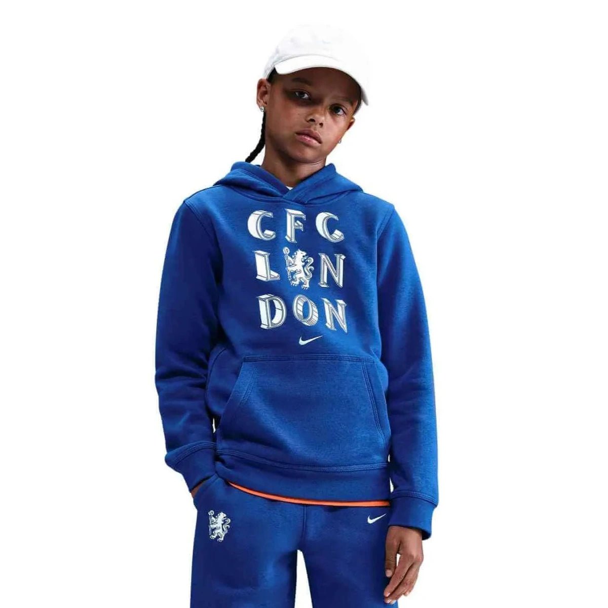Nike 2025-26 Chelsea Youth Club Pullover Hoodie (Model - Front)