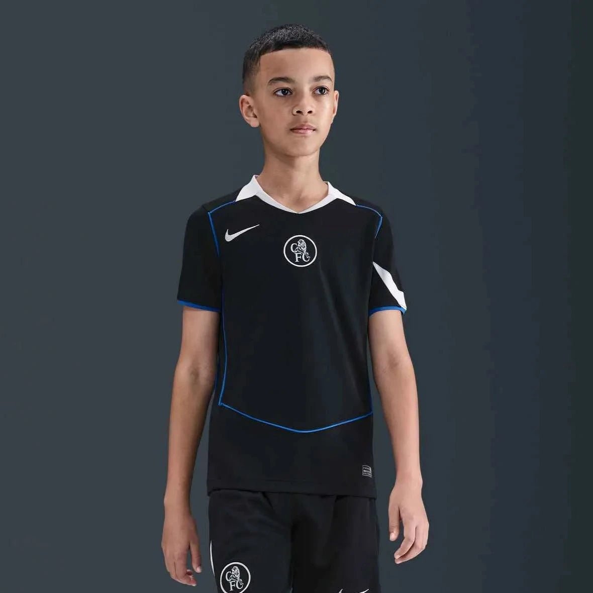 Nike 2025-26 Chelsea Youth Stadium Third Soccer Jersey (Model - Front)