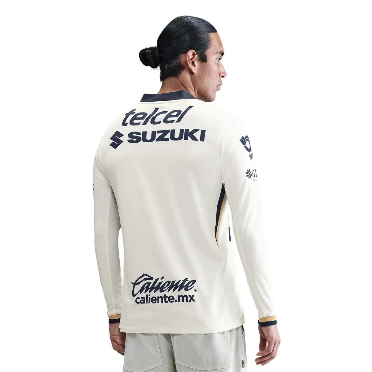 Nike 2025-26 Pumas Men's Stadium Home Long-Sleeve Soccer Jersey (Model - Back)