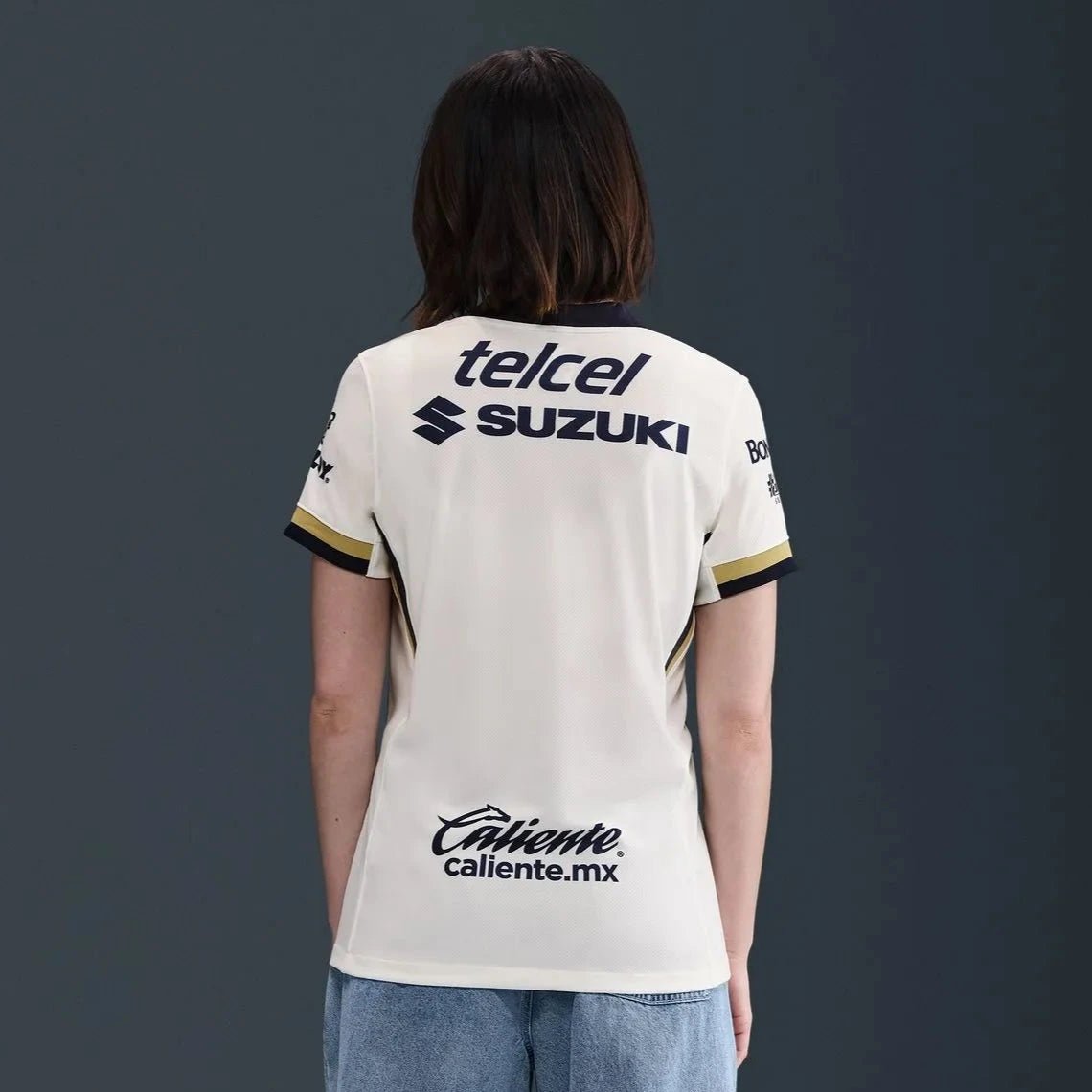 Nike 2025-26 Pumas Women's Stadium Home Soccer Jersey (Model - Back)