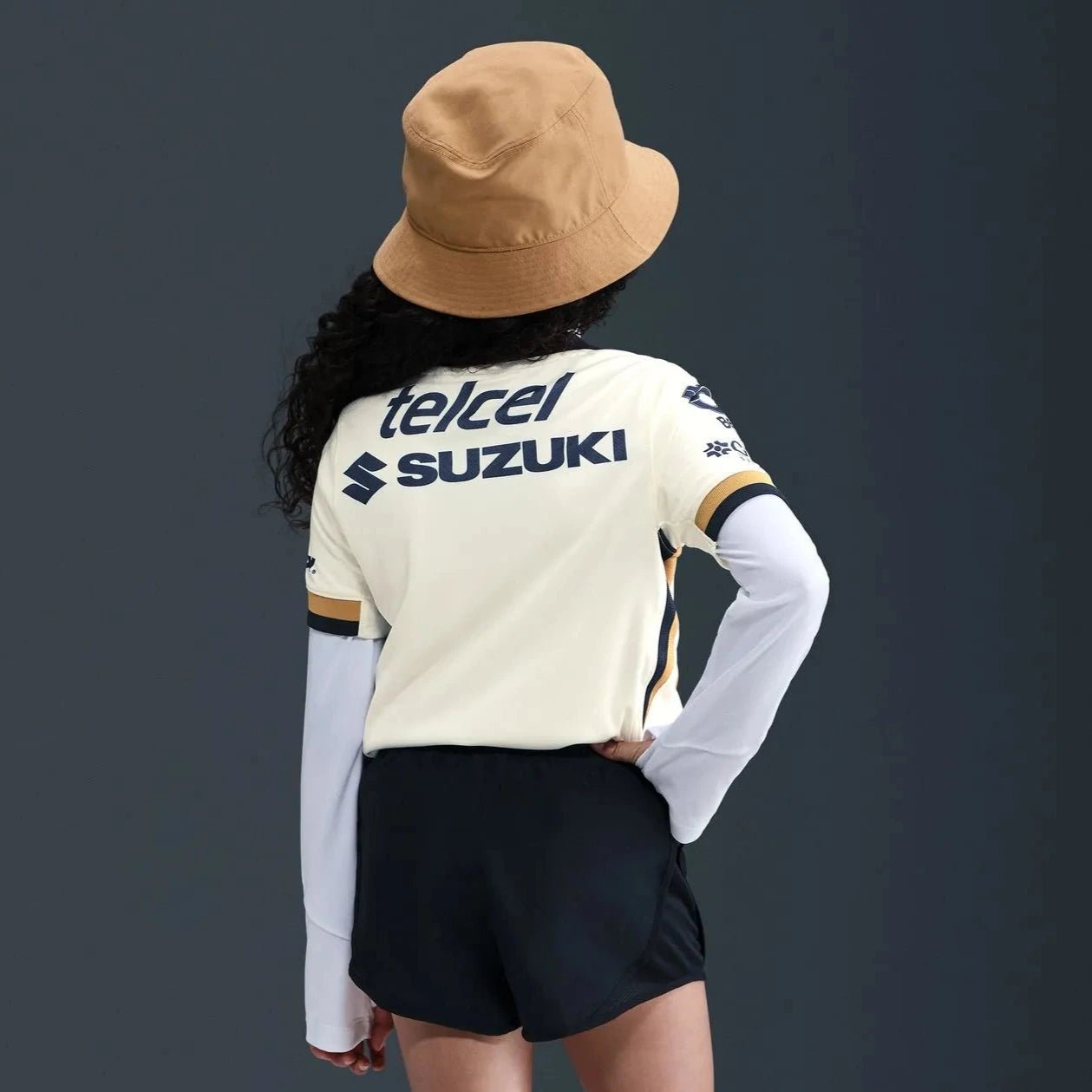 Nike 2025-26 Pumas Youth Stadium Home Soccer Jersey (Model - Back)