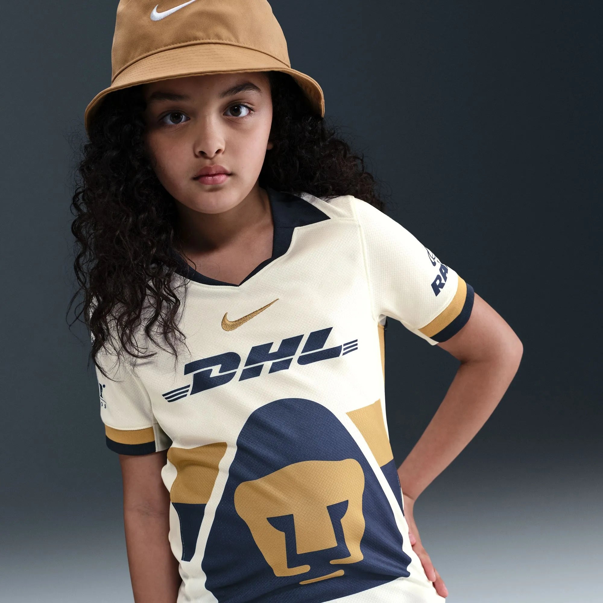 Nike 2025-26 Pumas Youth Stadium Home Soccer Jersey (Detail 1)