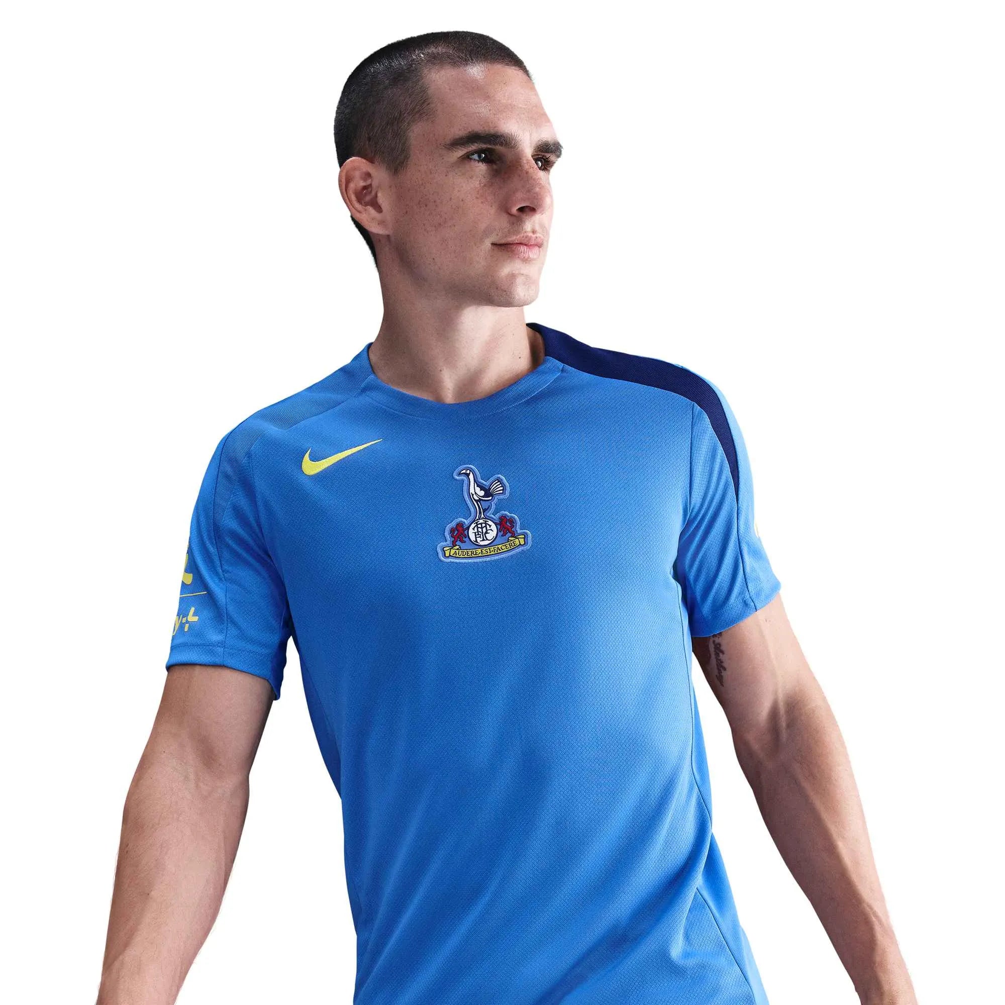 Nike 2025-26 Tottenham Men's DF Strike Top Pacific Blue/Blue Void/Dynamic Yellow (Front)