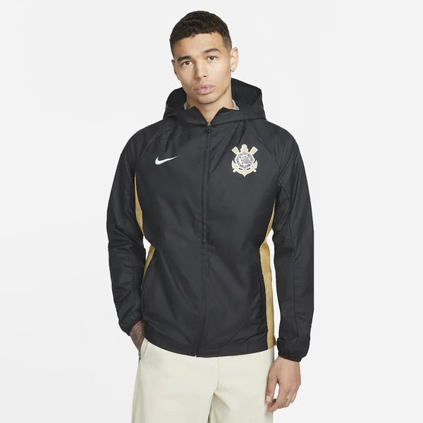 Nike 22-23 Corinthians AWF Jacket - Black-Gold – ProSoccer Nike 22-23 Corinthians AWF Jacket - Black-Gold – ProSoccer