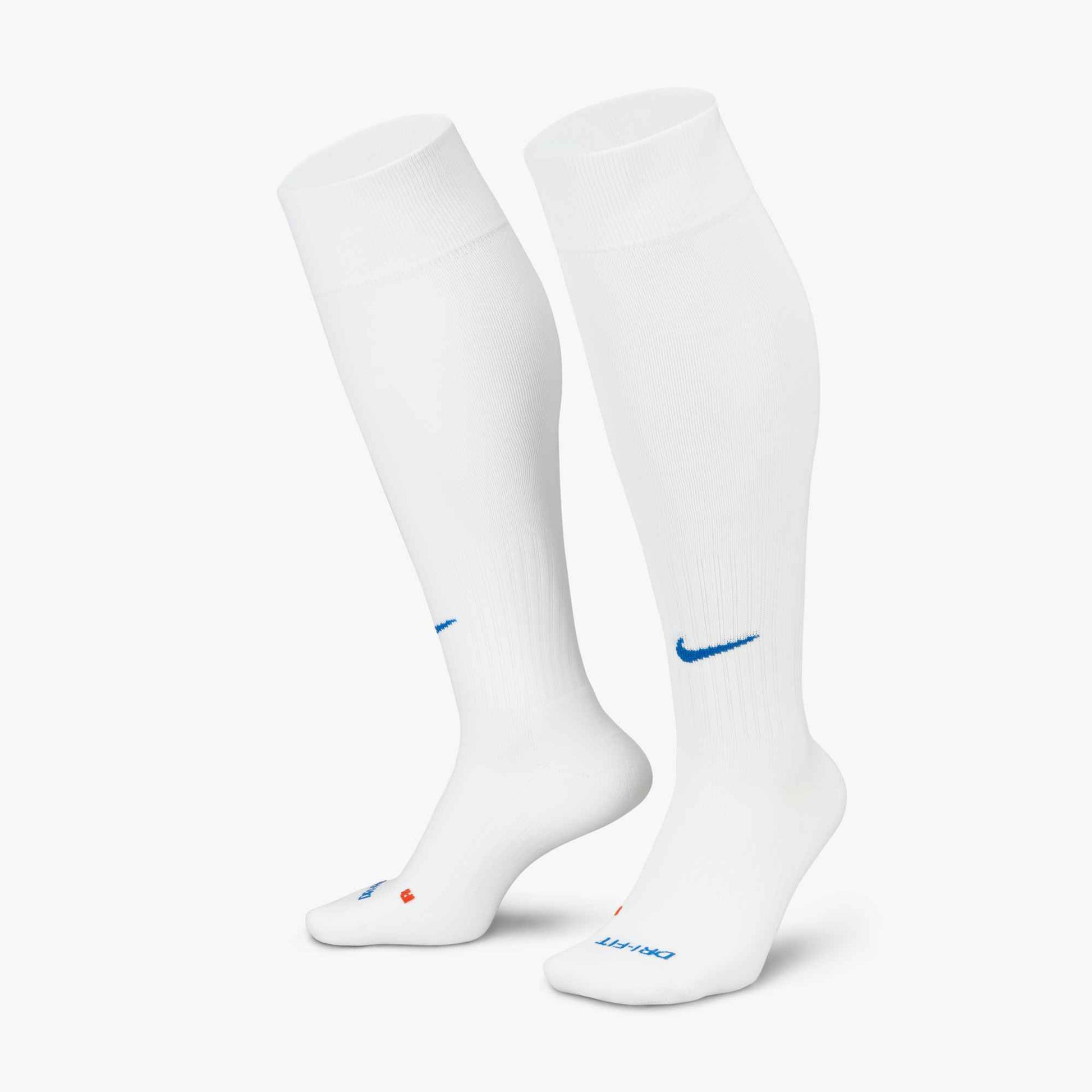 Nike Classic II Cushioned Over-the-Calf Socks White-Royal (Pair -Lateral)
