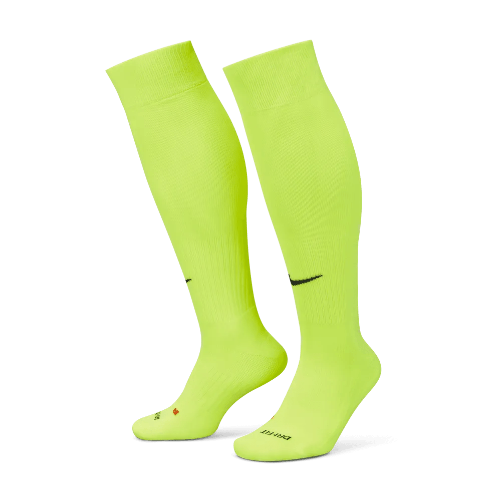 Nike Classic Knee-High Socks Hi-Vis Yellow (Pair - Lateral)