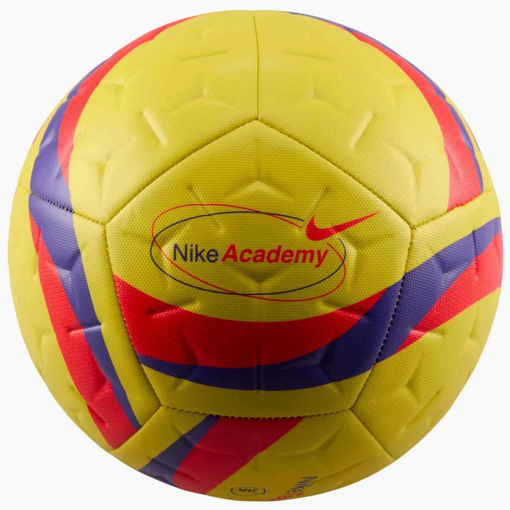 Nike FA25 Academy Soccer Ball Yellow/Bright Crimson/Bright Crimson (Front)