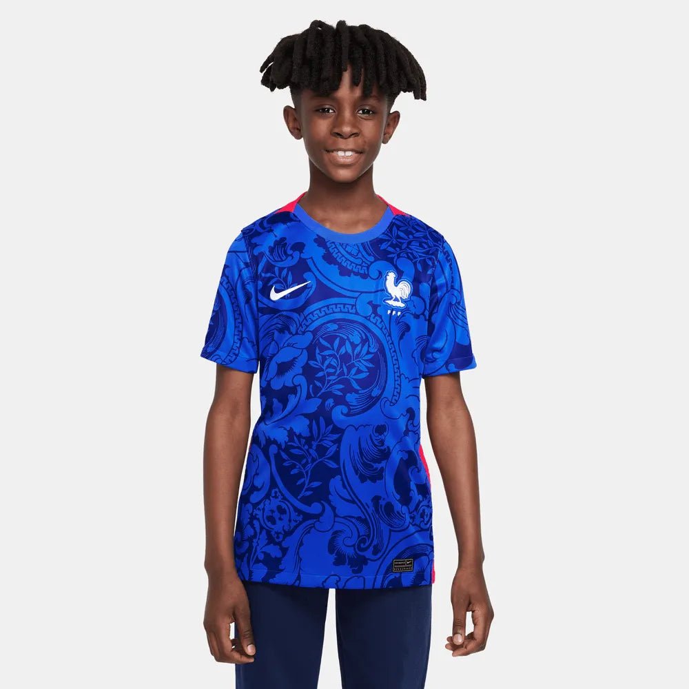 Nike France Home EC22 Youth Jersey Cobalt-Red-White