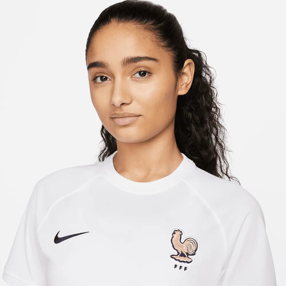 Nike France Women's EC22 Away Jersey - White-Pink Glaze (Detail 1)