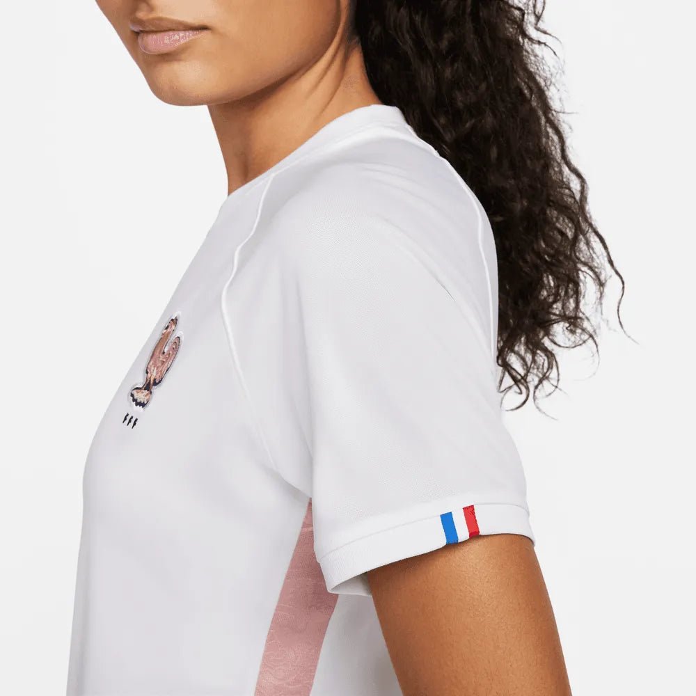 Nike France Women's EC22 Away Jersey - White-Pink Glaze (Detail 3)