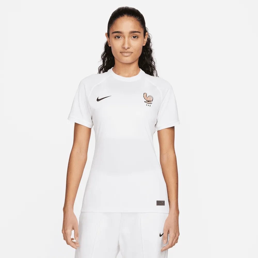 Nike France Women's EC22 Away Jersey - White-Pink Glaze (Model - Front)