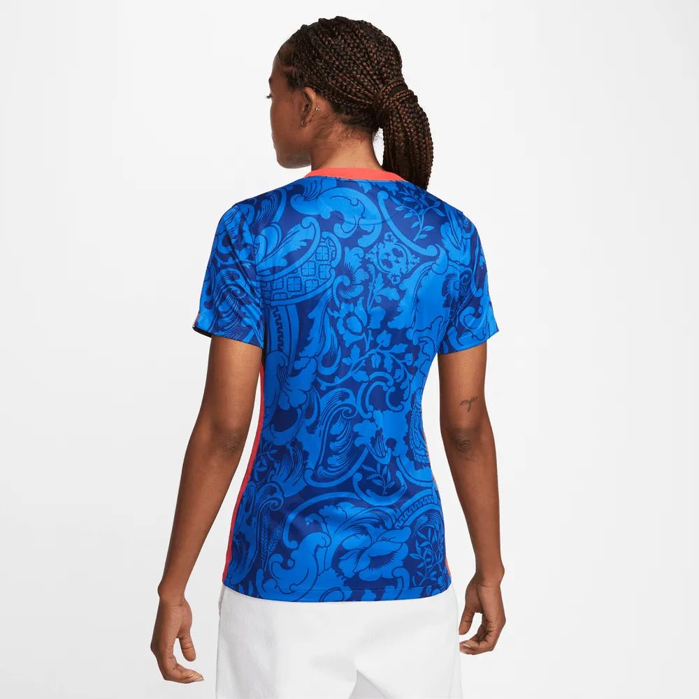 Nike France Women's EC22 Home Jersey - Hyper Cobalt-Siren Red (Model - Back)