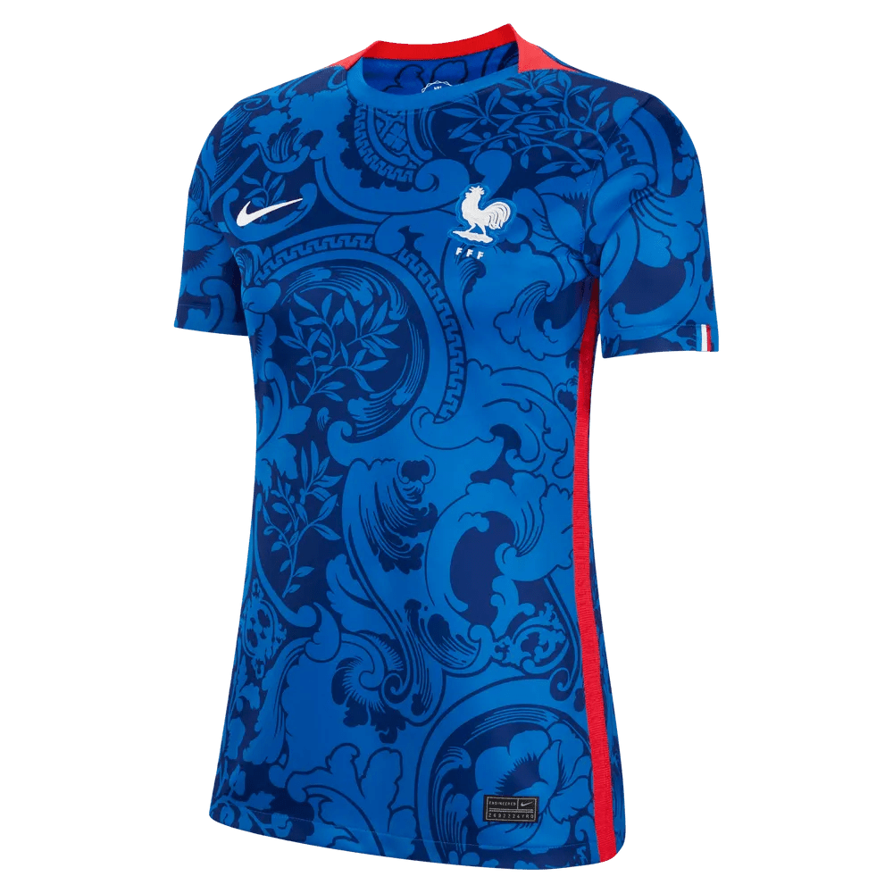 Nike France Women's EC22 Home Jersey - Hyper Cobalt-Siren Red (Front)
