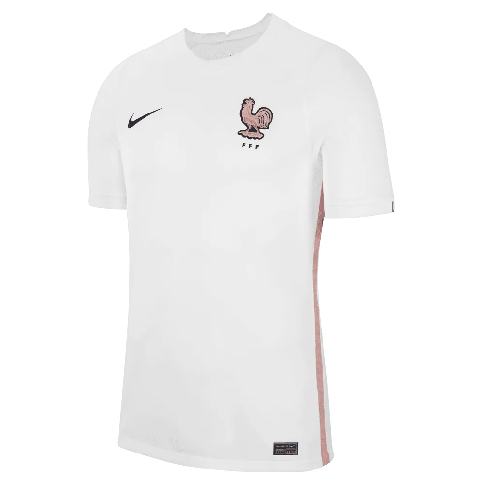 Nike France Women's EC22 (Men's Cut) Away Jersey - White-Pink Glaze (Front)