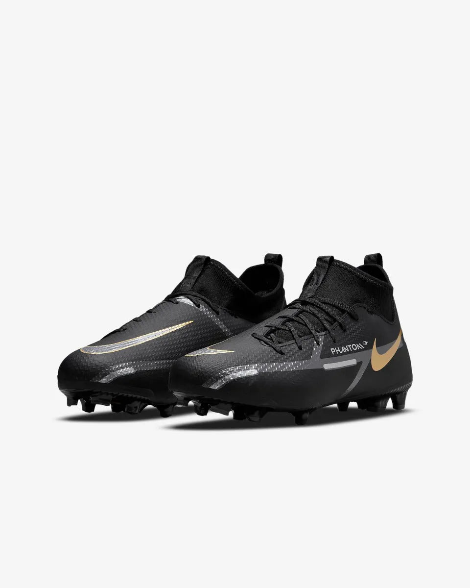 Nike Junior Phantom GT2 Academy DF FG-MG - Black-Dark Grey-Gold