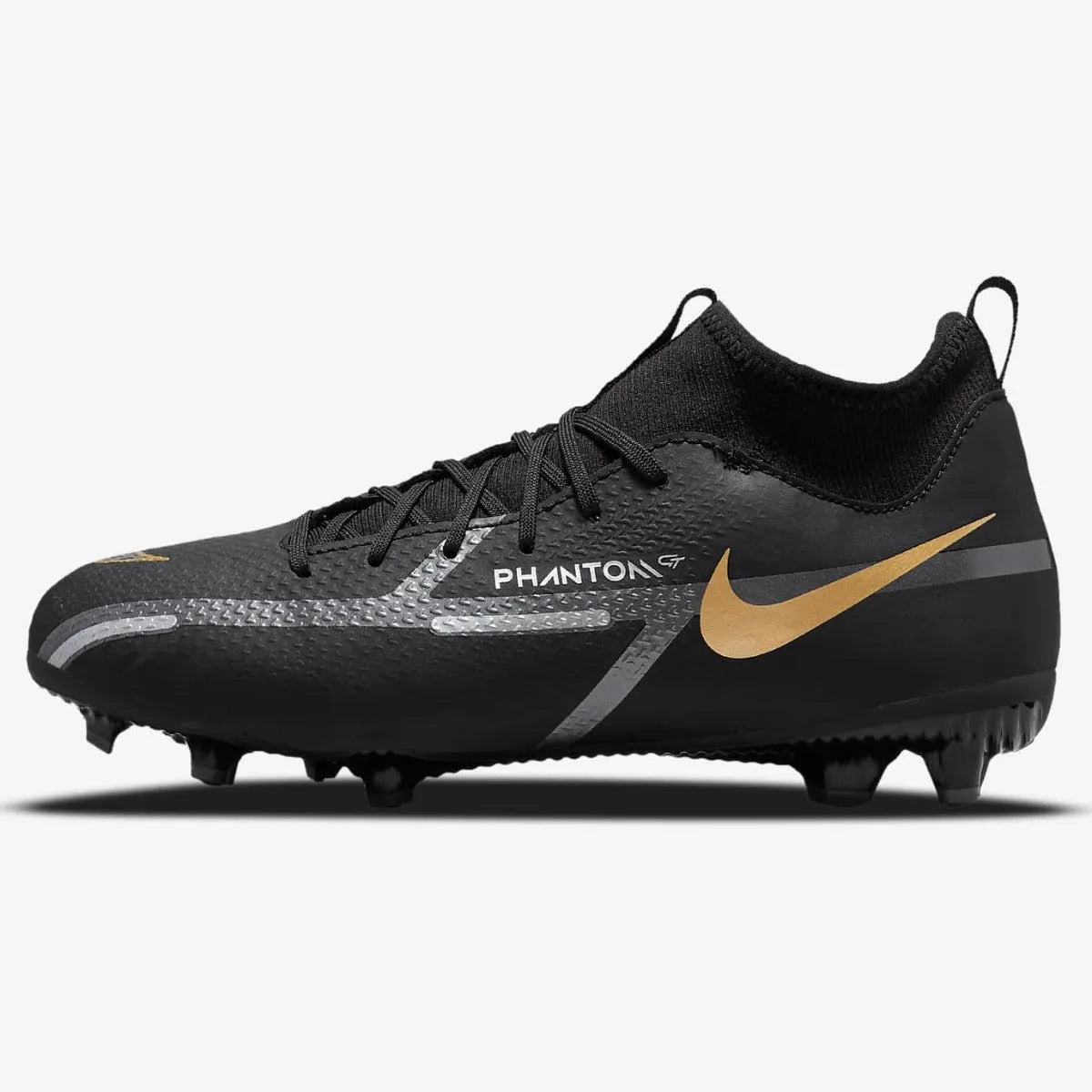 Nike Junior Phantom GT2 Academy DF FG-MG - Black-Dark Grey-Gold