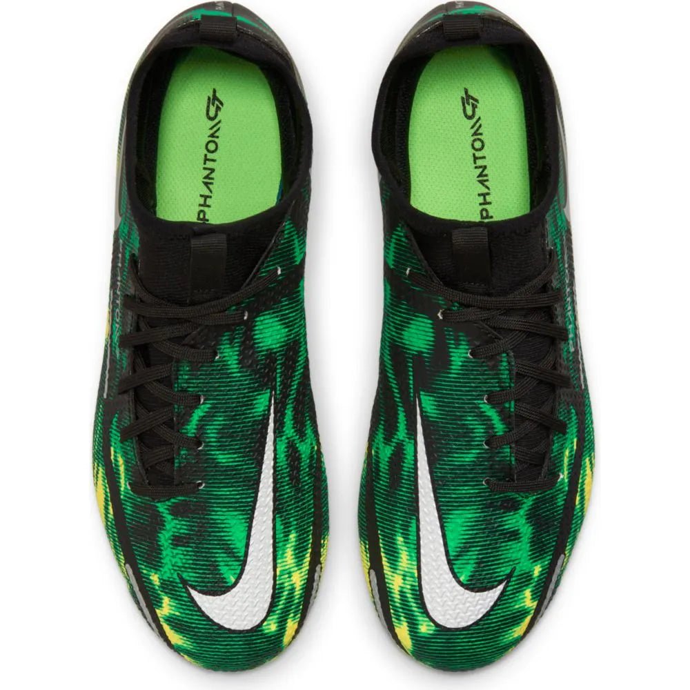 Nike Junior Phantom Gt2 Academy DF SW FG-MG - Black-Green Strike
