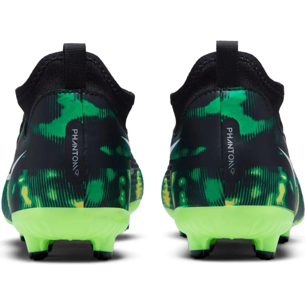 Nike Junior Phantom Gt2 Academy DF SW FG-MG - Black-Green Strike