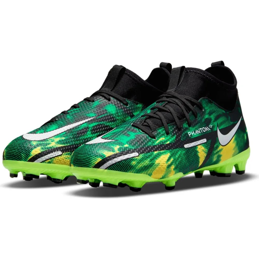 Nike Junior Phantom Gt2 Academy DF SW FG-MG - Black-Green Strike