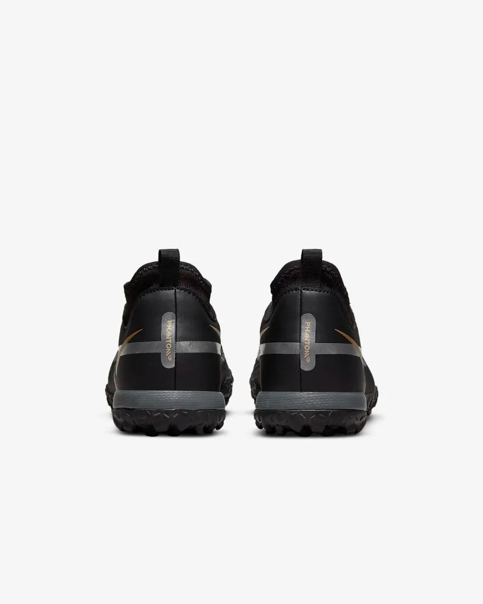 Nike Junior Phantom GT2 Academy DF Turf - Black-Dark Grey-Gold