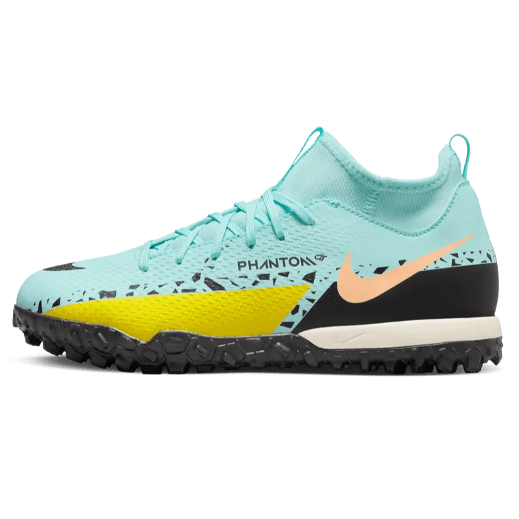 Nike Junior Phantom GT2 Academy DF Turf Glacier Ice-Black Yellow