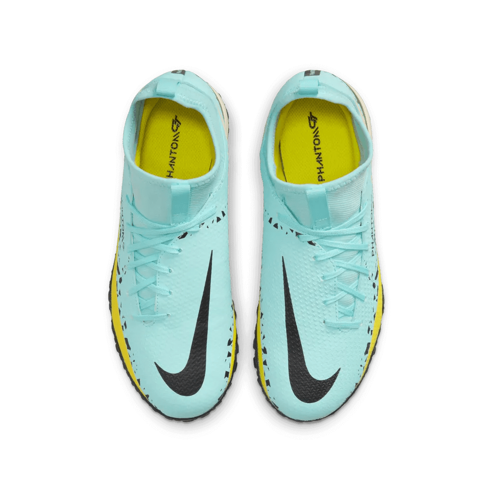 Nike Junior Phantom GT2 Academy DF Turf Glacier Ice-Black Yellow