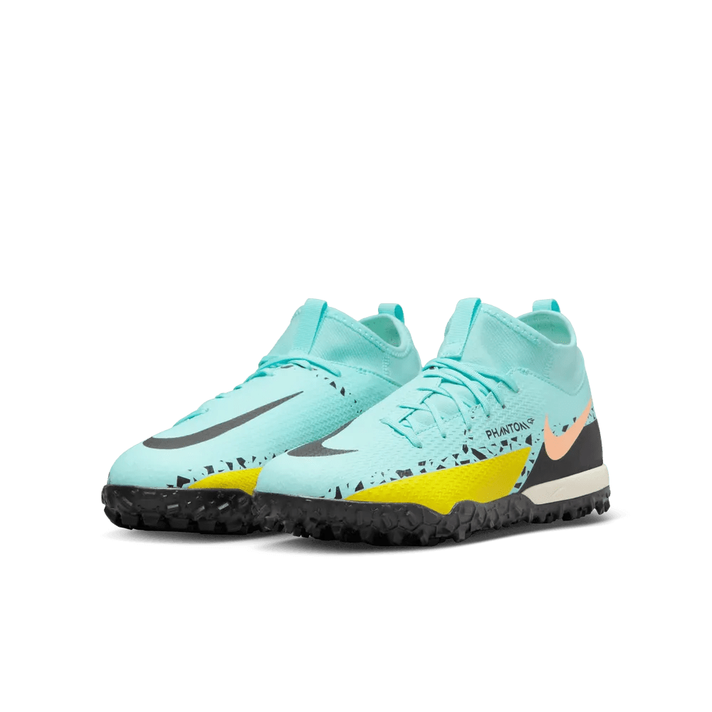 Nike Junior Phantom GT2 Academy DF Turf Glacier Ice-Black Yellow