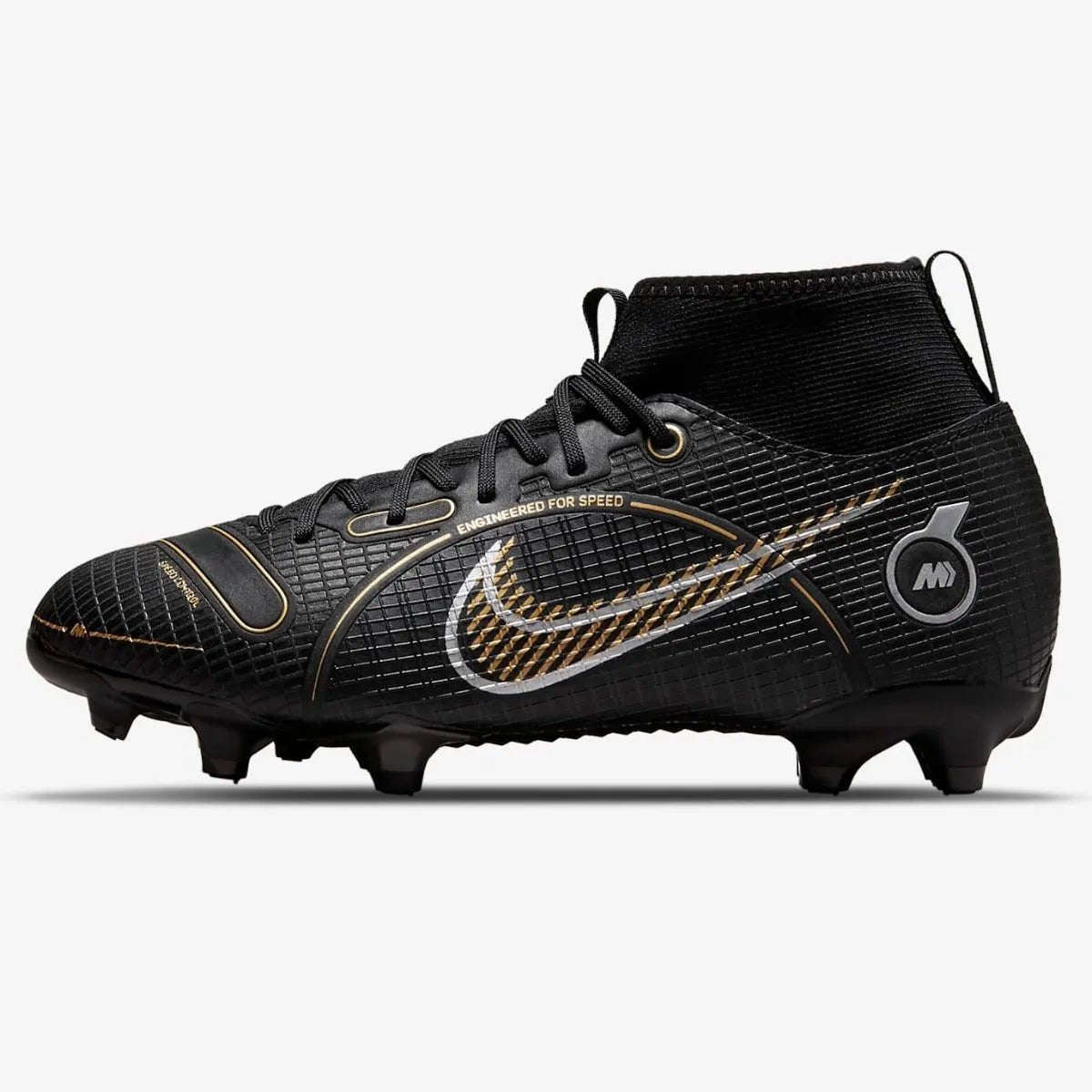 Nike Junior Superfly 8 Academy FG-MG - Black-Silver-Gold