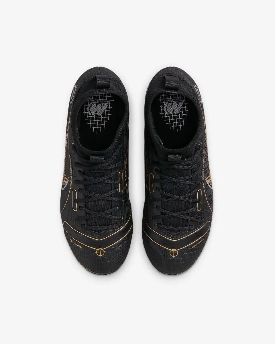 Nike Junior Superfly 8 Academy FG-MG - Black-Silver-Gold