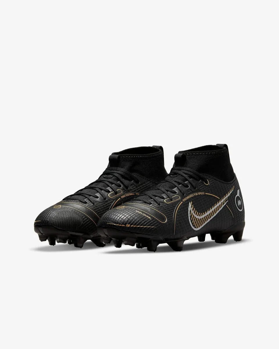 Nike Junior Superfly 8 Academy FG-MG - Black-Silver-Gold
