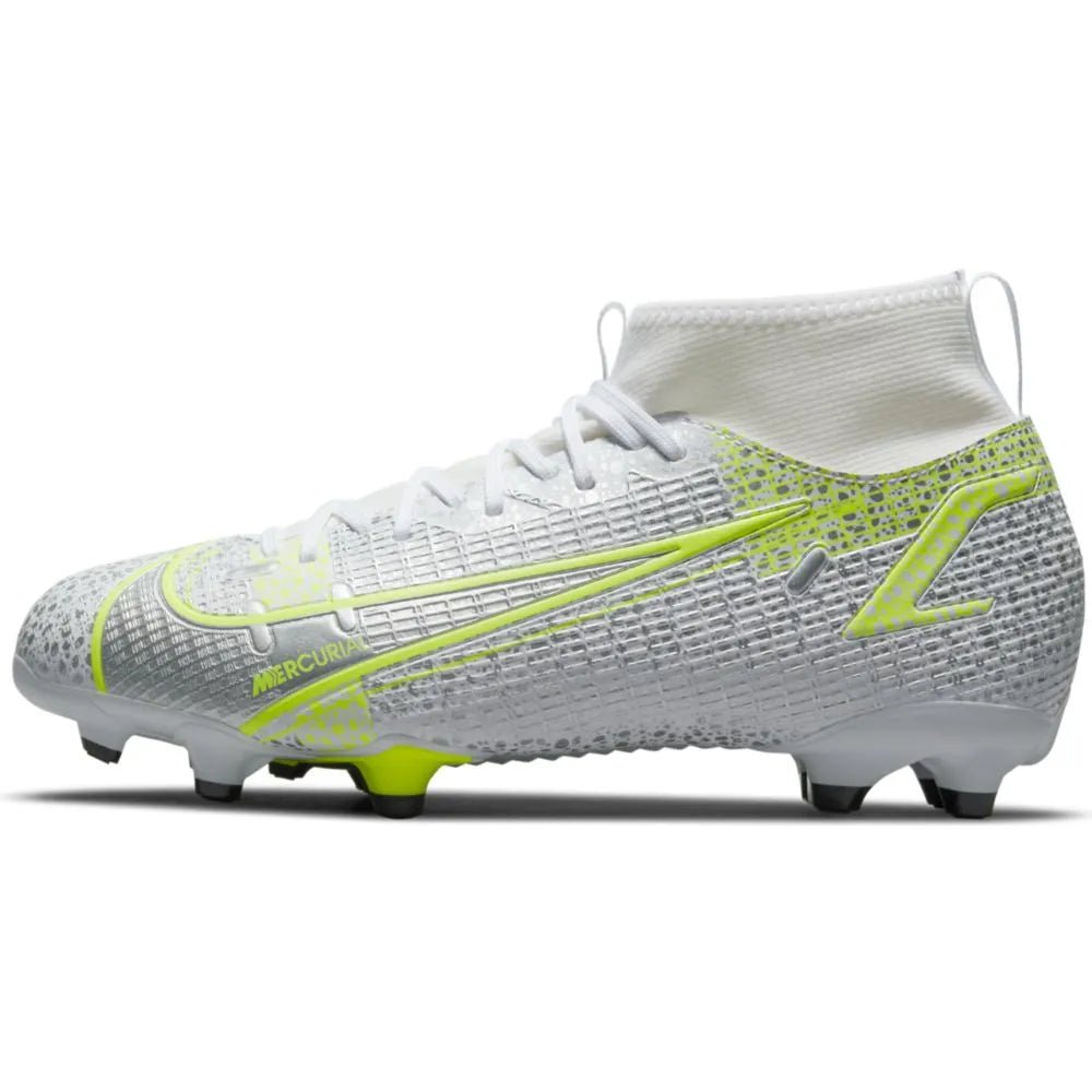Nike JR Superfly 8 Academy FG-MG - White-Grey-Volt