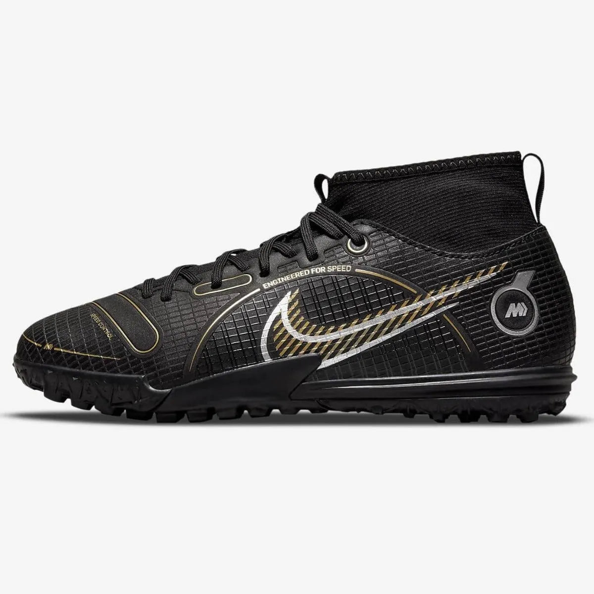 Nike Junior Superfly 8 Academy Turf - Black-Silver-Gold