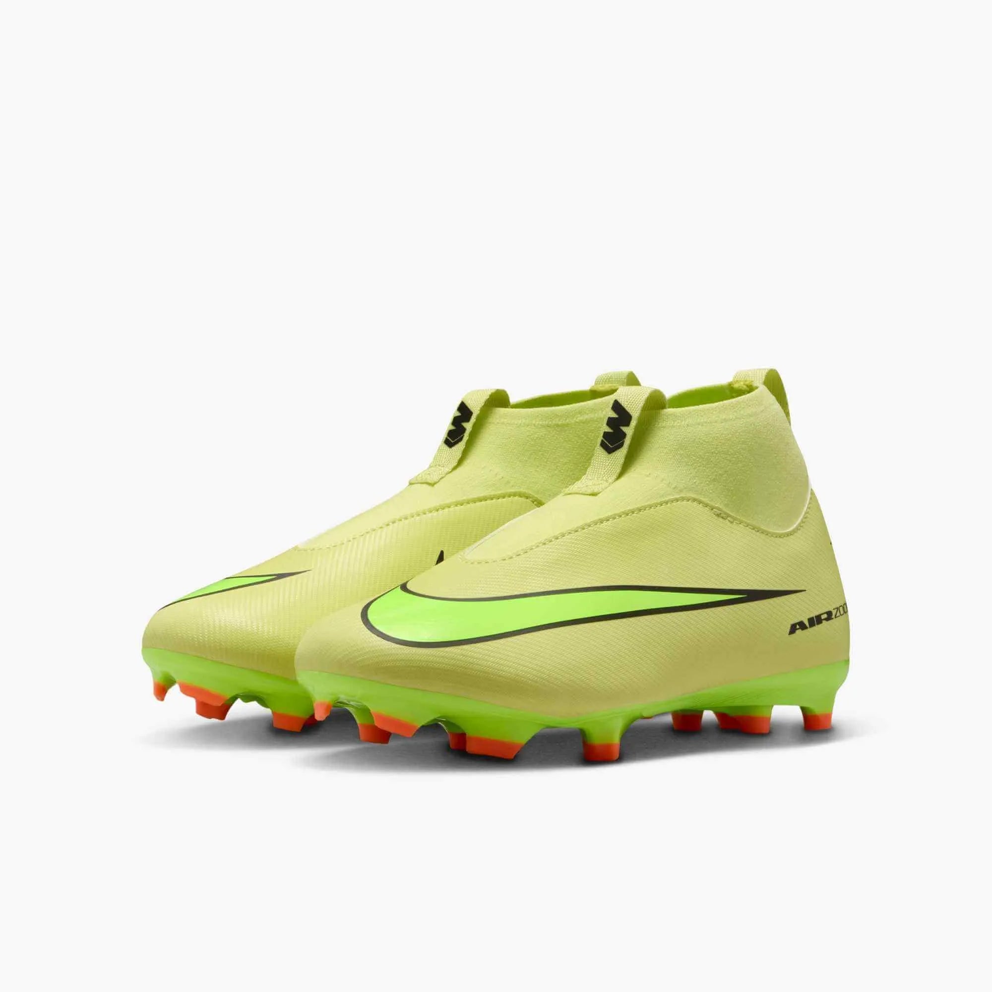 Nike JR Zoom Superfly 10 Academy Firm/Multi Ground Soccer Cleats - Max Voltage Pack (HO25) (Pair - Lateral)