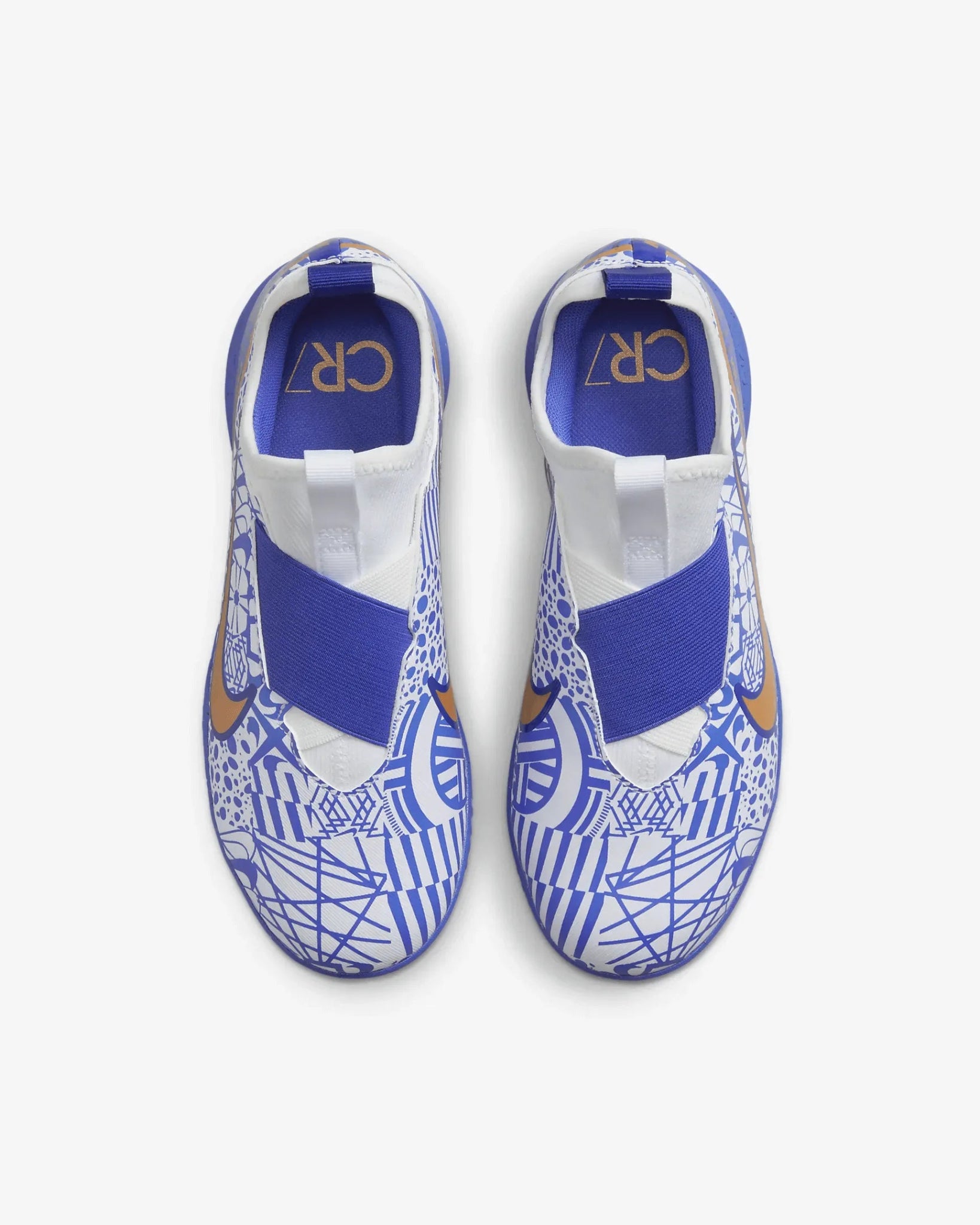 Nike Jr Zoom Vapor 15 Academy CR7 Indoor - White-Metallic Copper (Pair - Top)