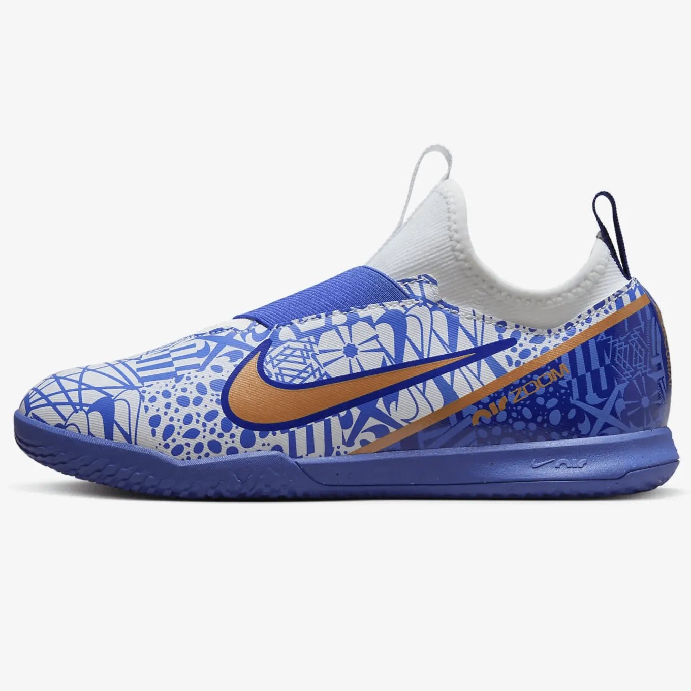 Nike Jr Zoom Vapor 15 Academy CR7 Indoor - White-Metallic Copper (Side 1)