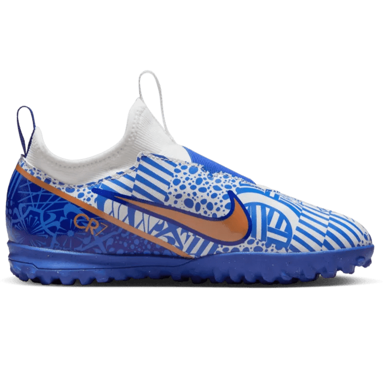 Nike Junior Zoom Vapor 15 Academy CR7 Turf - White-Metallic Copper