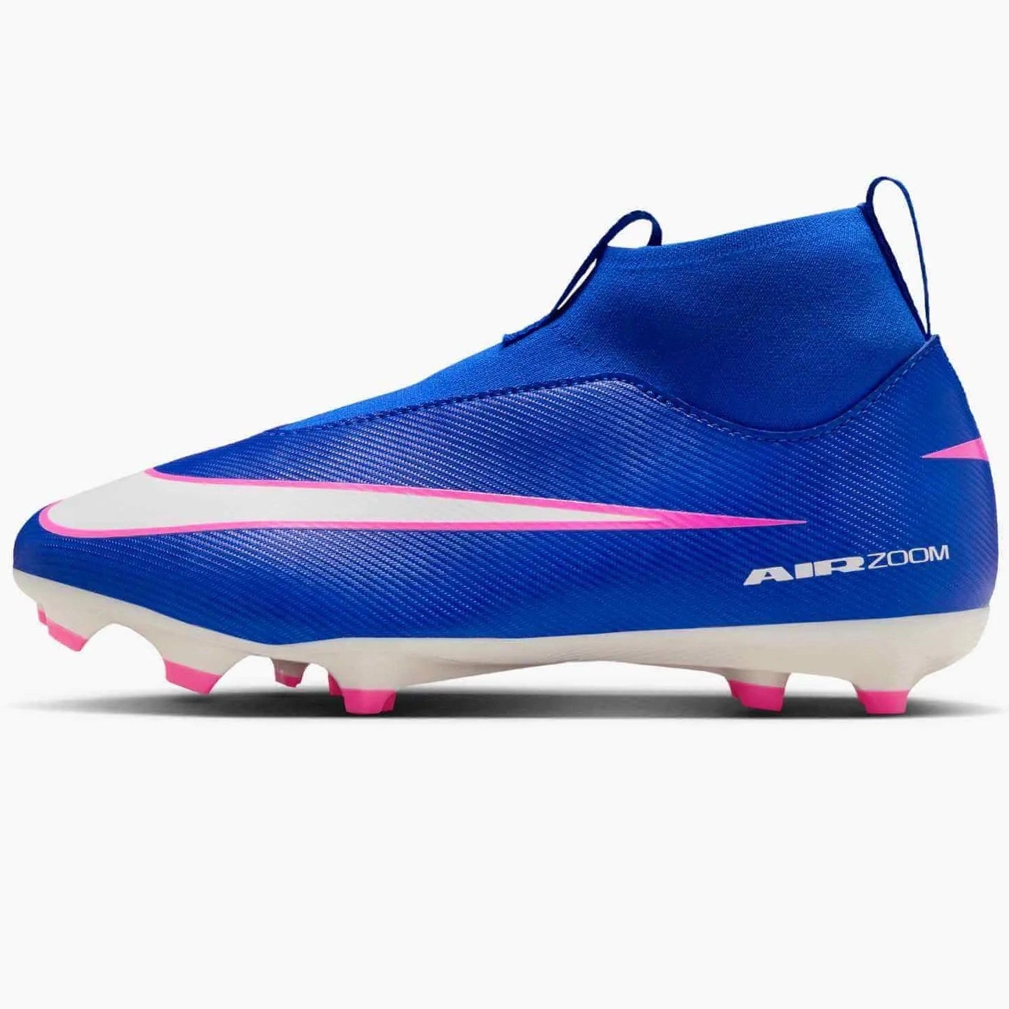 Nike Junior Zoom Superfly 10 Academy Firm/Multi Ground Soccer Cleats/Shin Guards/Ball Bundle
