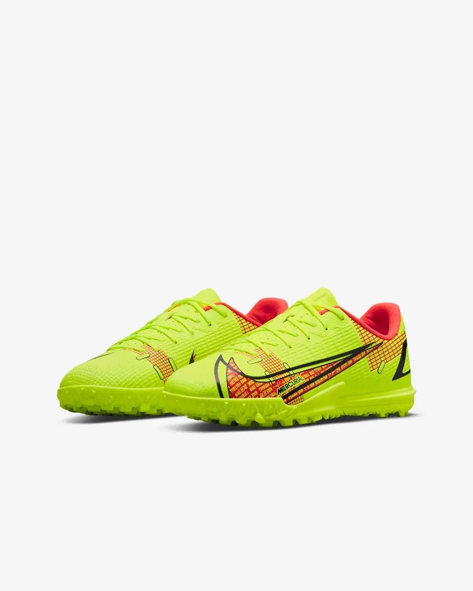 Nike Kids Superfly 8 Academy TF - Volt-Bright Crimson (Pair - Diagonal)