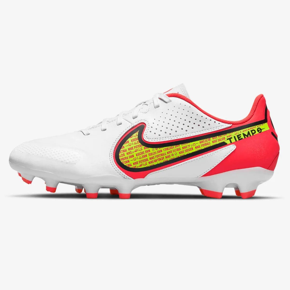 Nike Legend 9 Academy FG-MG - White-Volt-Crimson