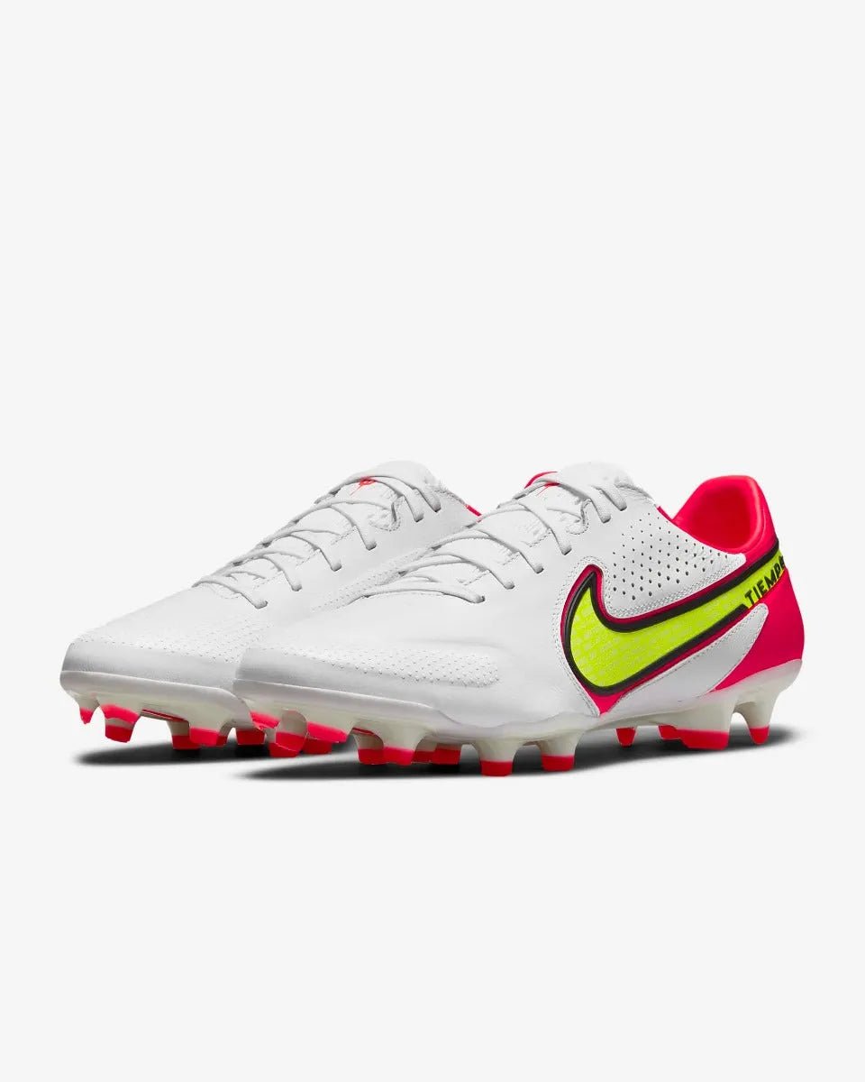 Nike Legend 9 Pro FG - White-Volt-Crimson (Pair - Diagonal)