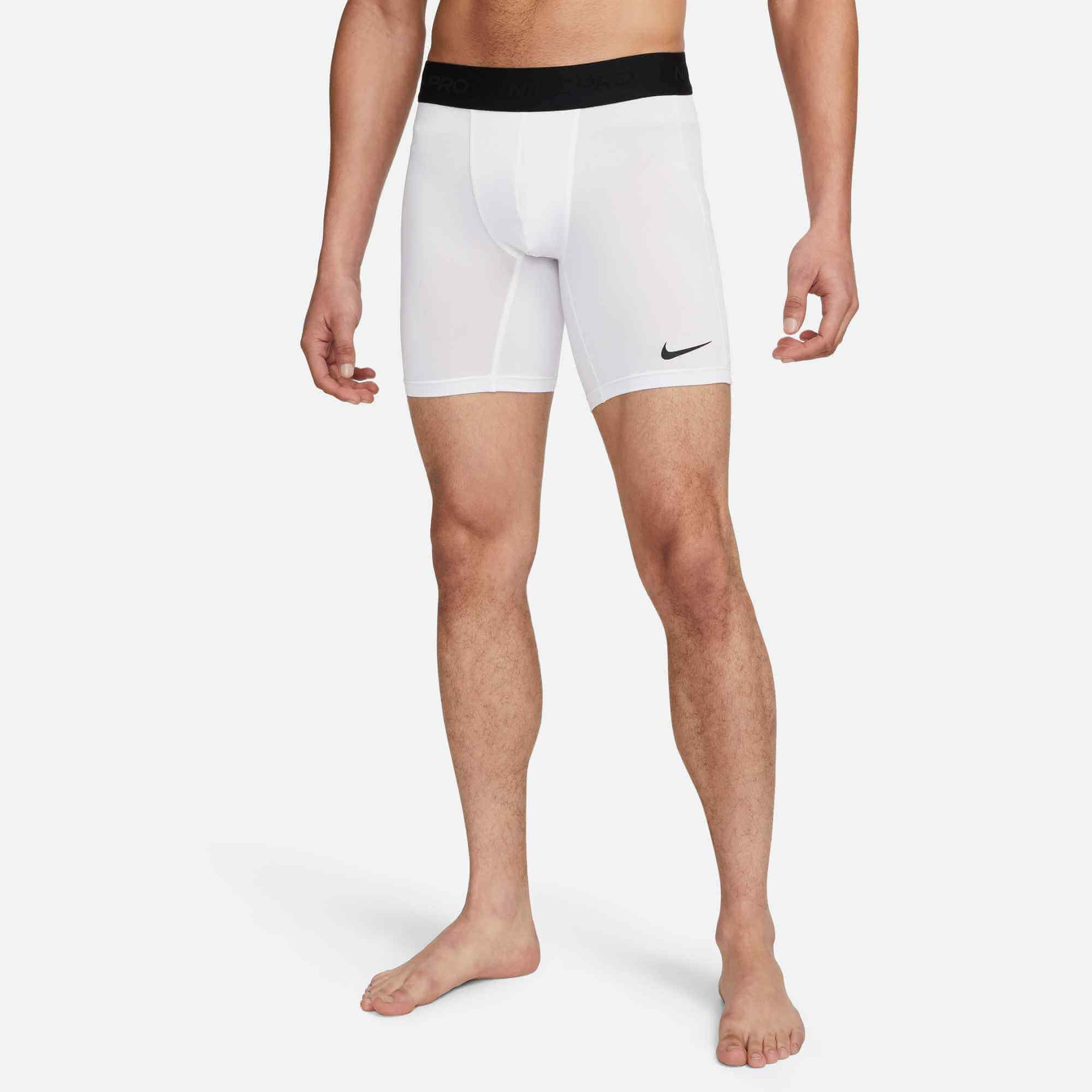 Nike Men's Pro DF Shorts White_Black (Model - Front)