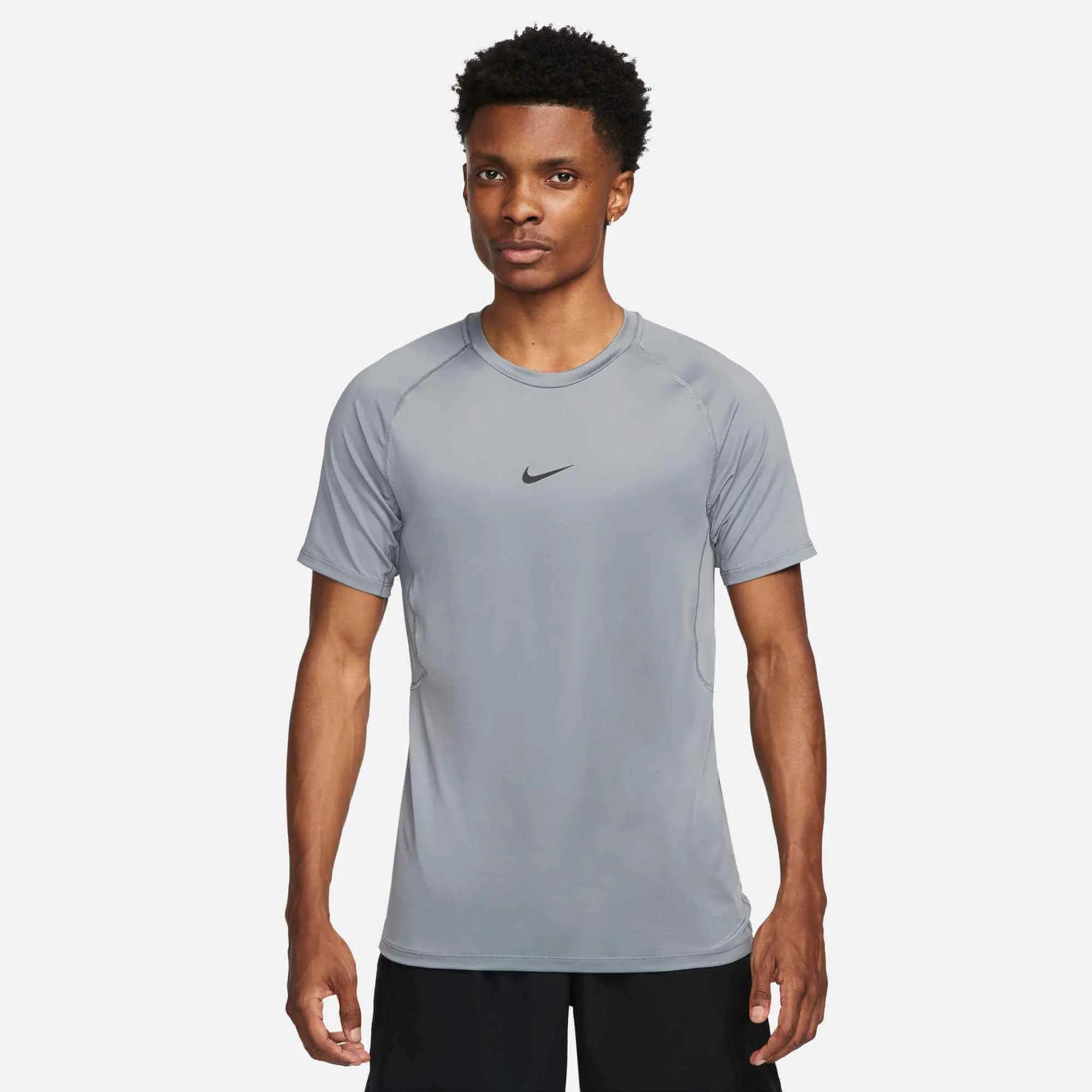 Nike Men's Pro DF Slim Top Grey (Model - Front)