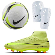 Nike Men's Zoom Superfly Firm Ground Volt Cleats/J Guard/Ball Bundle