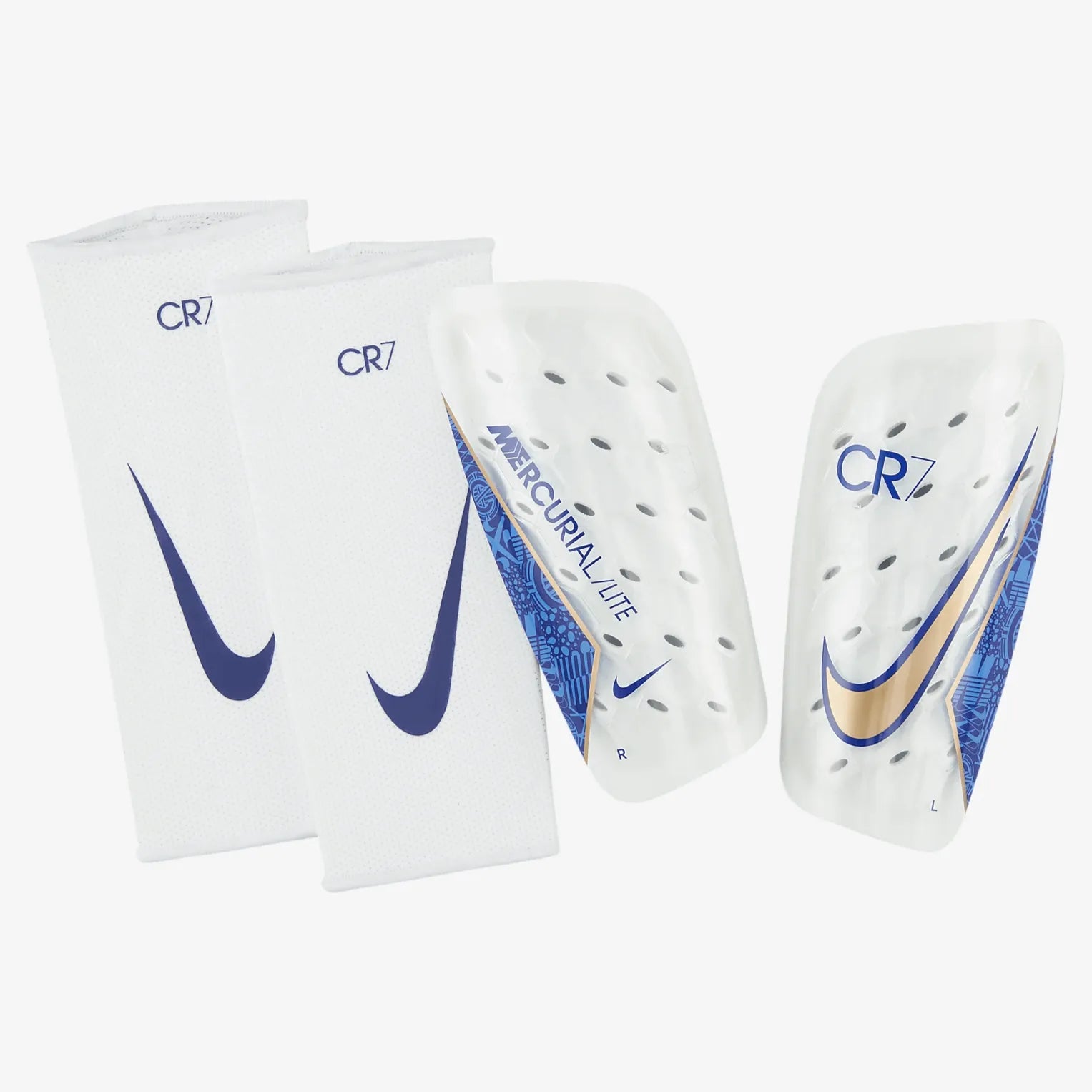 Nike Mercurial Lite CR7 Shinguards - White-Blue (Set)