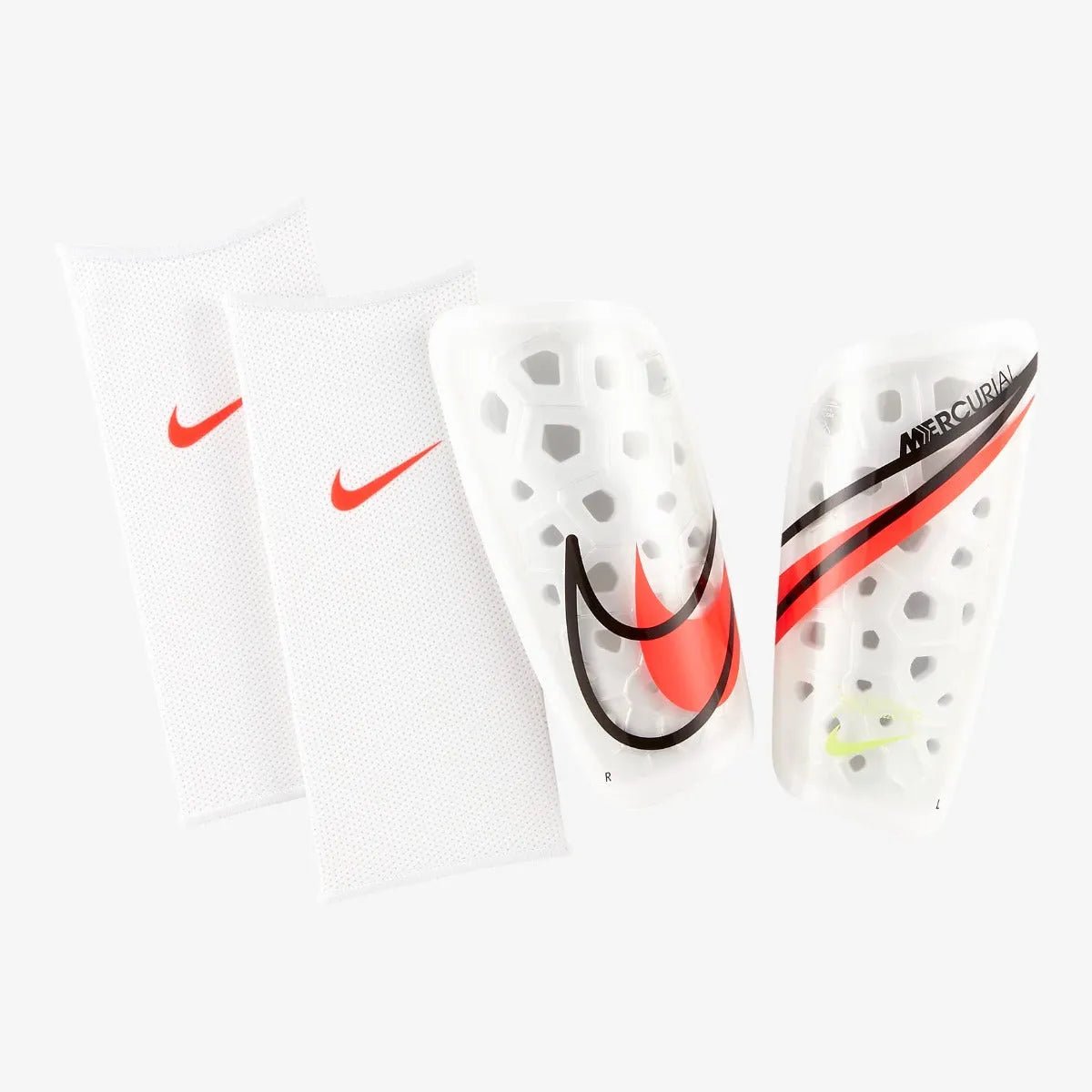 Nike Mercurial Lite Shin Guards - White-Bright Crimson-Black