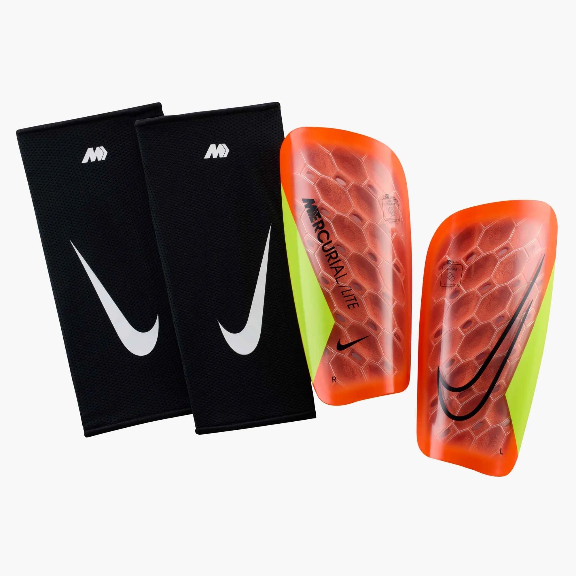 Nike Mercurial Lite Shinguards Hyper Crimson/Volt/Black (Set)