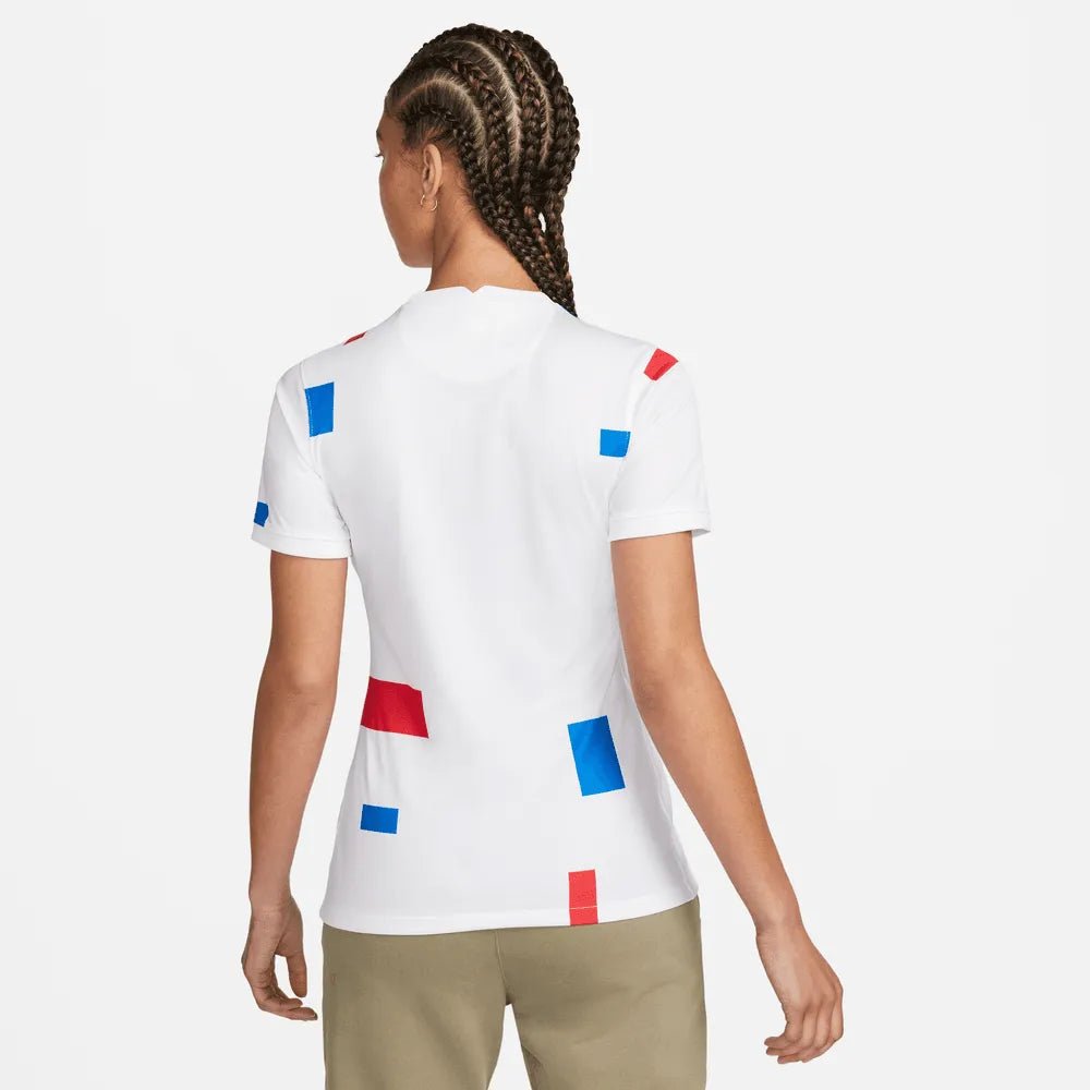 Nike Netherlands Women's EC22 Away Jersey - White-Soar (Model - Back)